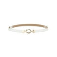 thumbnail image 1 of Cinturones delgados de alta cintura para mujer con hebilla de metal ajustable, color blanco, hebilla redonda de 22"-39"*3/8" (L*W), 1 of 5