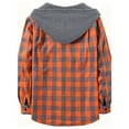 thumbnail image 7 of Men's Fashion Trend Checkered Hooded Sportswear, Casual Long Sleeve Sweatshirt, Street Style Top for Urban Outings, Christmas, Fall Winter, Stylish Daily Wear,Orange,L, 7 of 7