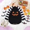 thumbnail image 2 of Bysome Halloween Onesie Baby Boy Girl Size 0-3 Months Black Long Sleeve Crew Neck Romper Stripe Pumpkin Print Casual Warm Fall Winter Halloween Onesies For Baby, 2 of 9