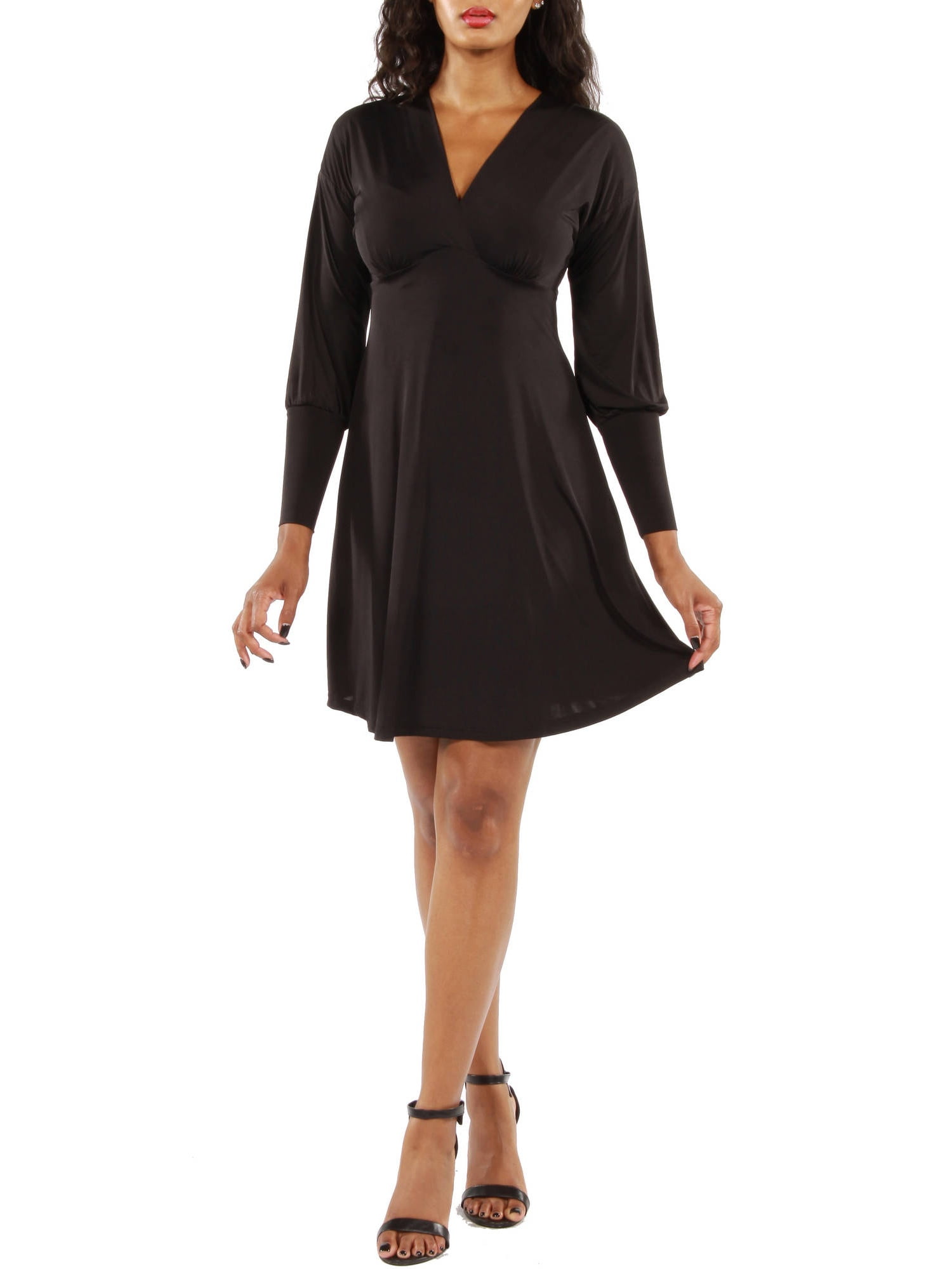 Women's Long Sleeve knee length Empire Dress