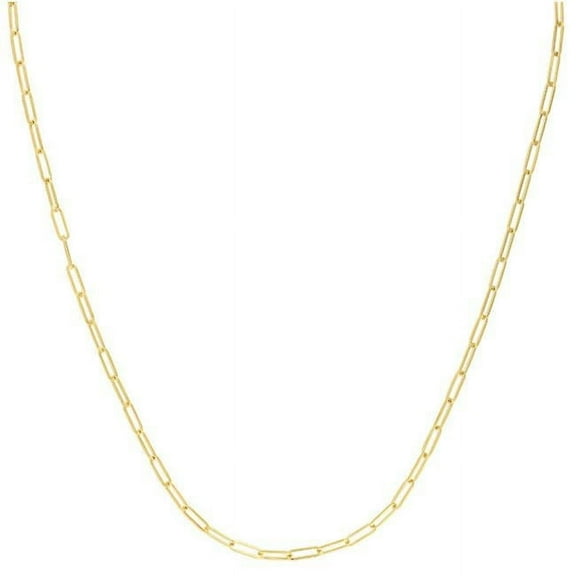 Royal Chain ZPCLIP060-07 7 in. 10K Yellow Gold 2.5 mm Paperclip Link Chain with Pear Shaped Lobster Clasp