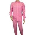 thumbnail image 2 of Men INSERCH premium Soft Linen Breathable 2pc Walking Leisure suit LS29116 Pink, 2 of 4