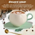 thumbnail image 3 of Taza de Café, Tazas de Cerámica, Juego Taza Tulipan y Platillo y Cuchara, Navidad, San Valentín, Día la Madre, Regalos Cerámica (Beige), 3 of 4