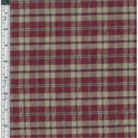 Textile Creations CC-316 Country Cupboard Fabric, Wine Med Plaid, 15 yd.