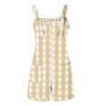 thumbnail image 5 of BLVB Summer Rompers for Women Sleeveless Adjustable Knot Straps Loose Shorts Jumpsuits Beach Overalls with Pockets, 5 of 7