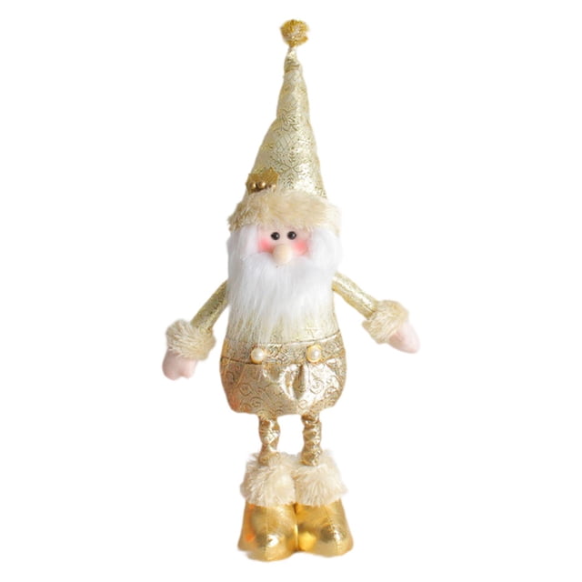 Figura navideña de peluche, recuerdo tradicional, cómoda y retráctil. Papá Noel