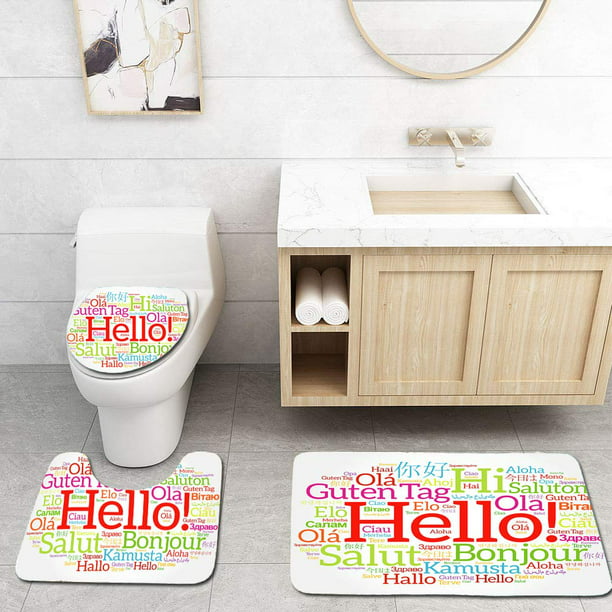Pudmad O Word Cloud Collage In Diffe Ages 3 Piece Bathroom Rugs Set Bath Rug Contour Mat And Toilet Lid Cover Com - Lavatory Another Word For Bathroom Sink