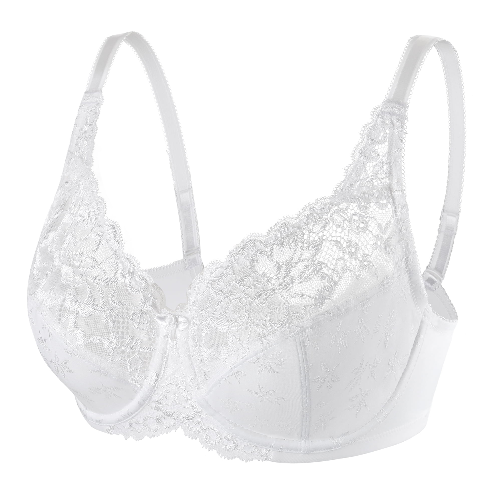 Exclare Women Full Coverage Lace Floral Underwire Bra-59