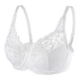 thumbnail image 5 of Exclare Women Full Coverage Plus Size Bras Lace Floral Underwire Bra(White,40D), 5 of 7