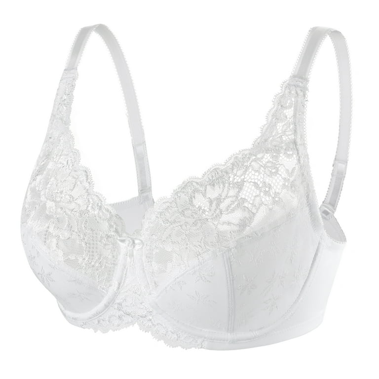 Exclare Women Full Coverage Lace Floral Underwire Bra-76 