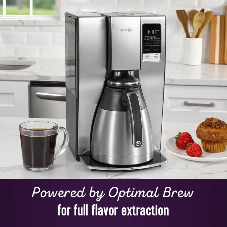 Mr. Coffee, Thermal Programmable Coffeemaker, 10 Cup, Stainless Steel -  Walmart.com