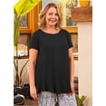 thumbnail image 2 of Plus Size Womens Short Sleeve Casual Summer Tunics Round Neck Tops for Leggings, 2 of 6