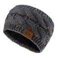 thumbnail image 4 of Winter Cable Knit Headbands for Women Soft Fuzzy Fleece Lined Ear Warmers Wide Elastic Sports Windproof Headband 1 PC Gray One Size, 4 of 4