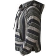 thumbnail image 2 of Del Mex Mexican Baja Hoodie, Hippie Sweater Pullover (Olive Green Stripe, Medium), 2 of 6