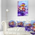 thumbnail image 3 of Designart Watercolor Flowers in Purple Vase - Floral Throw Pillow - 12x20, 3 of 5
