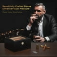 thumbnail image 2 of Ecojoy Cigar Humidor Case Box with Electric Hygrometer Humidifier Divider and Spanish Cedar Wood Shelf for 25-50 Counts, Luxuary Glass Cigar Case for Men, Black, 2 of 8