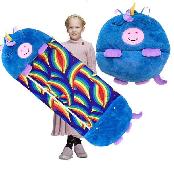 Kids Fun Animal Sleeping Bag,Pillow & Sleeping Bag Foldable,2 in 1