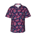 thumbnail image 2 of Xecao Rose Flowers print Hawaiian shirt - a stylish short-sleeve button-down for men, perfect for casual beach and tropical outings., 2 of 9