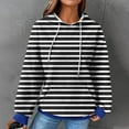 thumbnail image 2 of GigrtiJin Oversized Striped Hooded Sweatshirt for Women Fashion Casual Long Sleeves Drawstring Pullover Tops, 2 of 5
