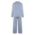 thumbnail image 3 of Fall Outfits for Women 2025 2 Piece Lounge Sets Long Sleeve Sweatshirt and Wide Leg Pants Tracksuits Casual Sweatsuit Light Blue 2XL, 3 of 4