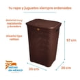 thumbnail image 4 of Cesto para Ropa Sucia Tipo Rattan - 2 Piezas con Tapa Abatible y Agarraderas Laterales, 4 of 9
