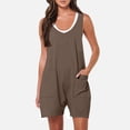 thumbnail image 1 of MKLEKYY Pantalones Cortos Deportivos Para Mujer, Monos Para Mujer, Mono Informal Sin Mangas Con Tirantes, Pantalones Cortos Holgados Con Bolsillos, 1 of 4