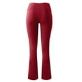 thumbnail image 4 of BKQCNKM Flare Leggings Flare Leggings for Women Flared Leggings Yoga Pants for Women High Waist Long Two Pockets Yoga Pants with Pockets for Women, Wine XL, 4 of 8