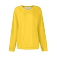 thumbnail image 4 of Comfortable workout Tops For Woman Casual Long Sleeved V-neck Solid Color Shoulder Sports Yellow Fresh Classic Tshirts S-2XL, 4 of 5
