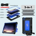 thumbnail image 4 of Dteck Kids Case for Samsung Galaxy Tab A9 8.7-inch (SM-X110/X115/X117),Shockproof Silicone+PC Case Built-in Kickstand Cover with Shoulder Strap for Galaxy Tab A9 2023,Black+Blue, 4 of 7