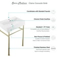 thumbnail image 3 of Claire 24 Ceramic Console Sink White Basin Gold Legs, 3 of 10