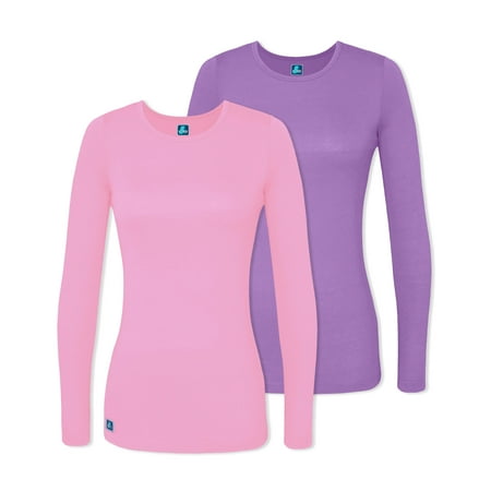 

Adar Underscrubs for Women Multi Color 2 Pack - Long Sleeve Underscrub Comfort Tee