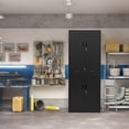 thumbnail image 3 of Metal Storage Cabinets with Drawer and Adjustable Shelves, Lockable Storage Cabinet for Pantry Home Office Garage Kitchen Living Dining Room (Black), 3 of 6