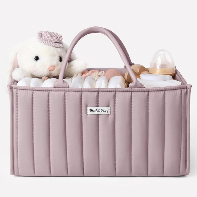 Organizador de pañales para bebés Blissful Diary, color malva
