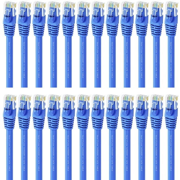 GearIT Cat 6 Ethernet Cable 3 ft (24-Pack) - Cat6 Patch Cable, Cat 6 Patch Cable, Cat6 Cable, Cat 6 Cable, Cat6 Ethernet Cable, Network Cable, Internet Cable - Blue 3 Feet