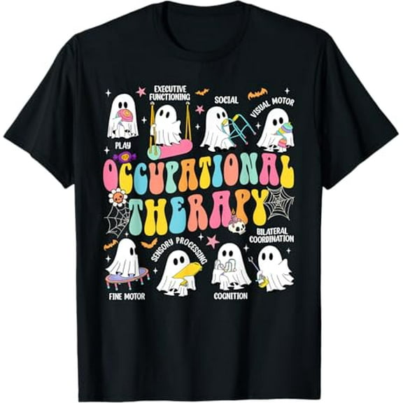 Halloween OT Occupational Therapy Therapist Spooky OTA Ghost T-Shirt tee