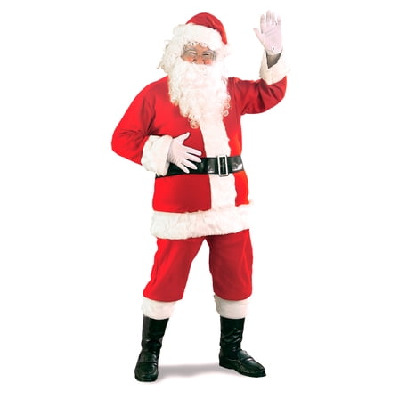 Rubies Flannel Santa Suit with Faux Fur Trim for Adults, Men's 2XL