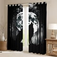 thumbnail image 2 of Feelyou Rustic Wolf Animal Curtains Pack of 2 (52x84 Each), Moon Galaxy Window Curtains, 2 of 6