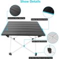 thumbnail image 4 of Portable Camping Table with Folding Aluminum Table Top and Carry Bag, Folding Camping Table for Camping, Boating, Cooking, BBQ, Home Use, Easy to Carry Bach Table, 4 of 5