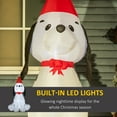 thumbnail image 3 of HomCom 6 ft. Pre-Lit LED Puppy Wearing Santa Hat Christmas Inflatable with Red and White Lights, 3 of 9