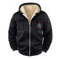 thumbnail image 2 of BVOFAR Mens Fleece Jacket with Pockets Full Zip Long Sleeve Hooded Coats Sherpa Lined Warm Jackets Soft Fall Winter Outerwear Black S, 2 of 7