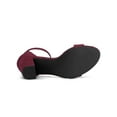 thumbnail image 5 of BLISSFUL STEP Woman's Sandals Block Heels Ankle Strap Open Toe Sandals Burgundy 8.5, 5 of 6