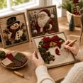 thumbnail image 3 of MInHoues Christmas Fabric Punch Needle DIY Art Kit, Christmas-Themed Patterns Punch‑Embroidery Craft Set, Holiday Hand‑Making Supplies for Xmas Home Decor Indoor, Wreath, 3 of 7
