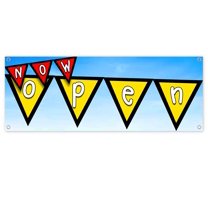 Now Open 13 oz Vinyl Banner With Metal Grommets