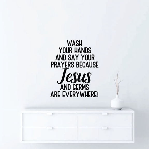 Wash Your Hands And Say Your Prayers Bathroom Rules Quotes Vinyl Wall Art Sticker Decal Home Rest Room Comfort Room Rules Signage Ladies Gentlemen Toilet Room Wall Design Reminders Size (10x8 inch)