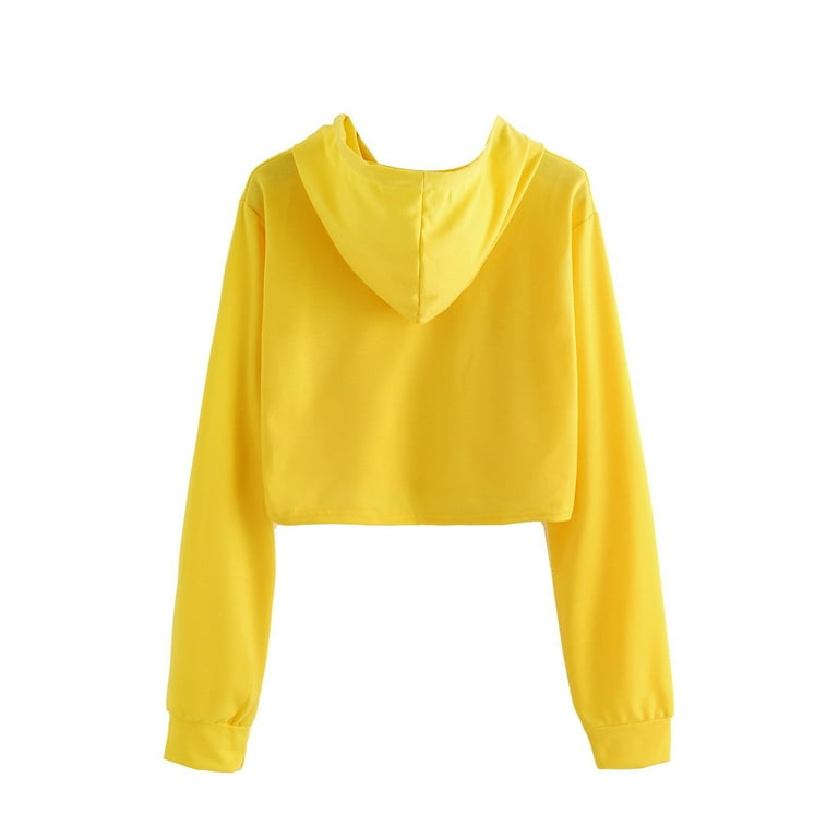Crop top hoodie yellow 2025