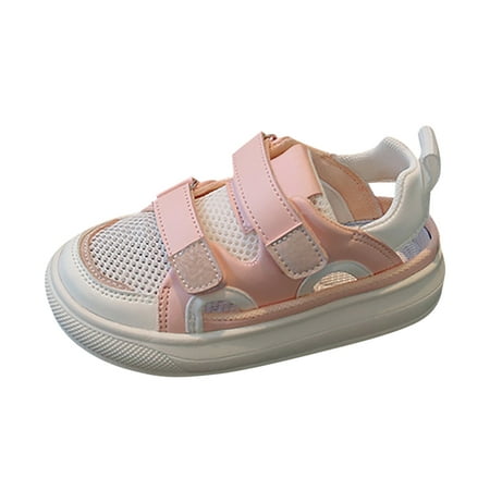 

QIANGONG Toddler Shoes Boy And Girl s Mesh Board Shoes Solid Color Hollow Beach Shoes Sports Sandals For Toddler (Color: Pink Size: 27 )