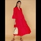 thumbnail image 5 of Vestido Bohemio con Cuello en V, Mangas Acampanadas y Bordado de Encaje para Mujer (2025) Rojo M, 5 of 8