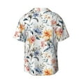 thumbnail image 2 of Xecao offers the Lilies Flowers for Men's Casual Short-sleeved Shirt, a button-up collared shirt with a pocket, perfect for beach vacations and yacht travel in the Medium size., 2 of 7