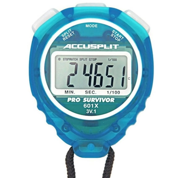 Accusplit A601XAQ Pro Survivor Stopwatch with Aqua Case