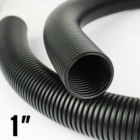 Car Elements Durable 1" Split Wire Loom Tubing, Black